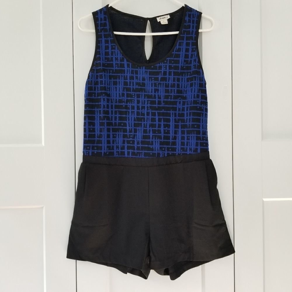 Love Riche Blue and Black Jumpsuit